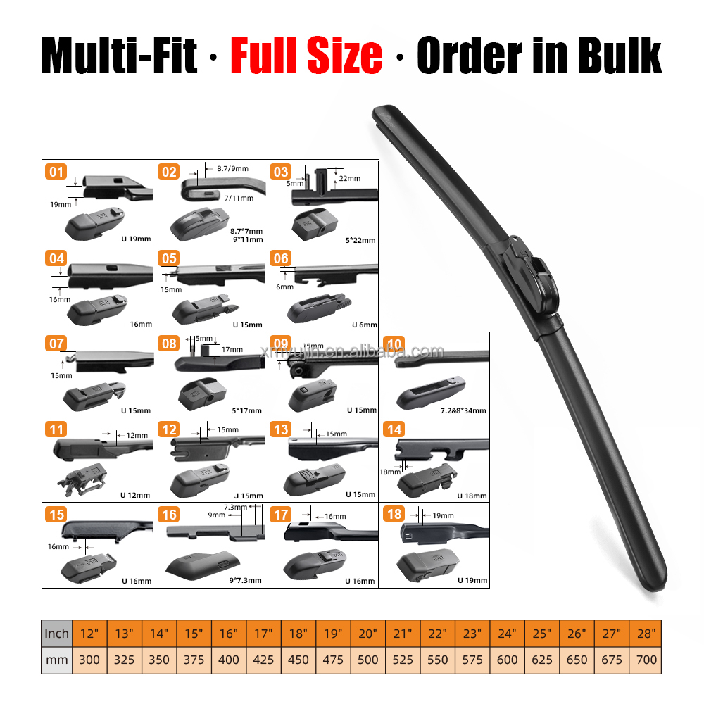 OEM Manufacturer Windshield Wiper Car Accessories Natural Rubber Soft Flat Wiper Blades
