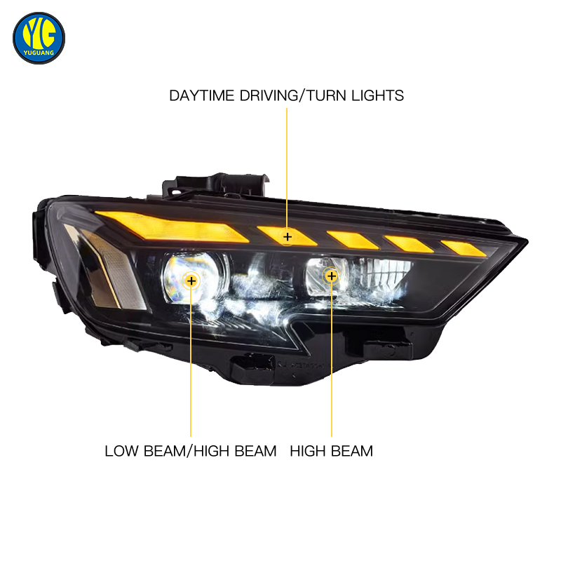 YU GUANG for Audi A3 8v Headlights Car Light Systems 2017 2020 Car Accessories LED Head Light Upgraded Head Lamp DRL Front Light