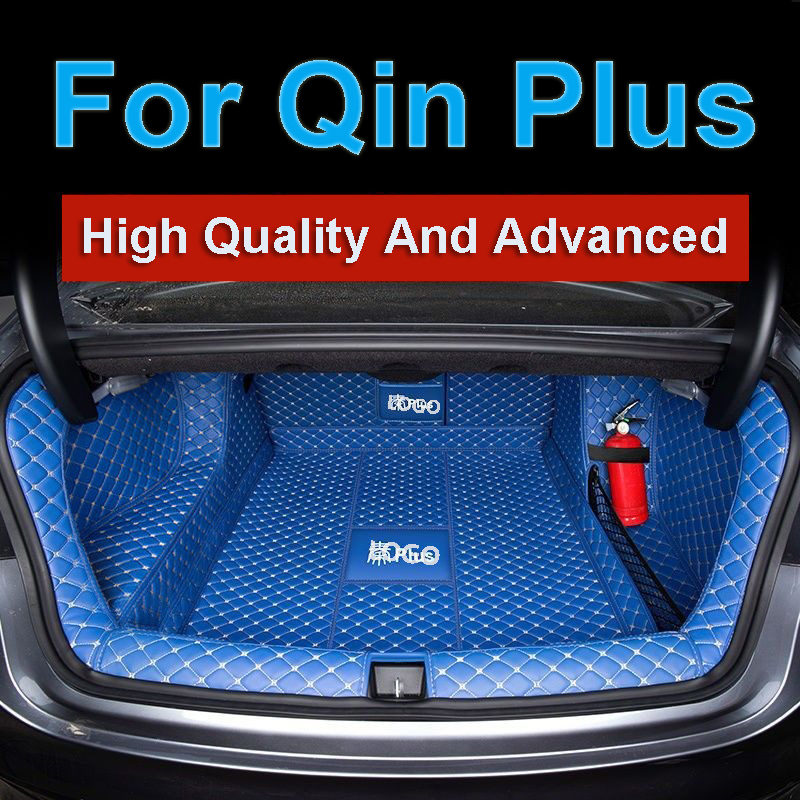 For BYD Qin Plus Car Trunk Mat Styling PU Leather Trunk Protection Mat Catpet Interior Cover Part Pad Auto Accessories