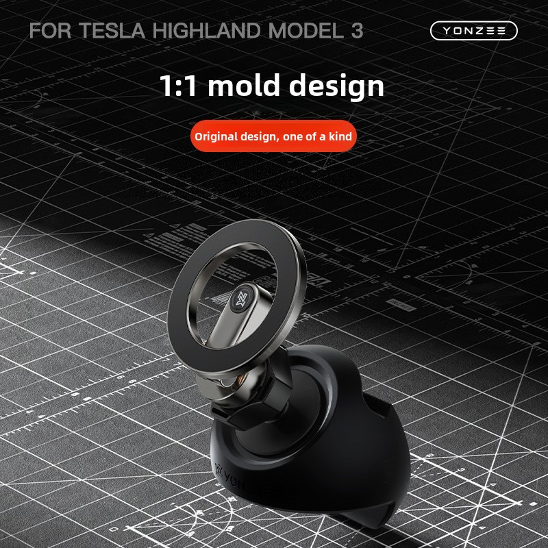 2025 Upgraded Tesla Model 3/Y Phone Holder Hidden Design Anti-Shake Navigation Bracket Silent Car Accessories for Model 3/Y