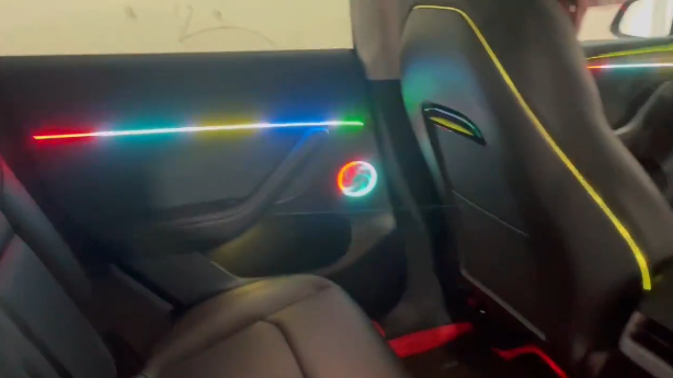 Upgrade 256 Colors Symphony Led Car Interior Ambient Lighting Accessories for Tesla Model 3/Y 2021-2024 Atmosphere Light Strip