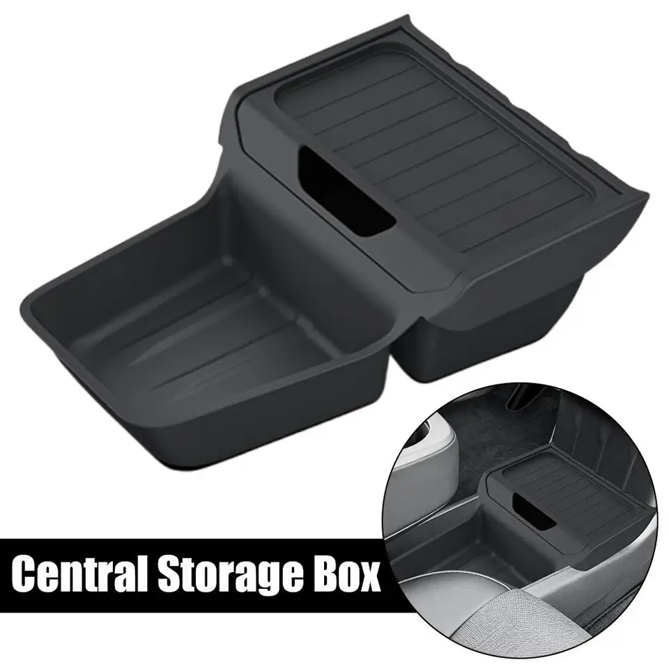 For Rear Central Control Storage Box TPE Style Car Console Tray Case for Tesla Model Y Standard Accessories 2025 2026