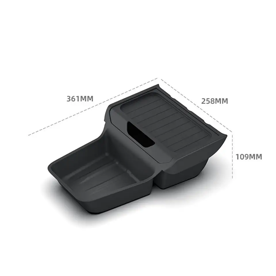 For Rear Central Control Storage Box TPE Style Car Console Tray Case for Tesla Model Y Standard Accessories 2025 2026