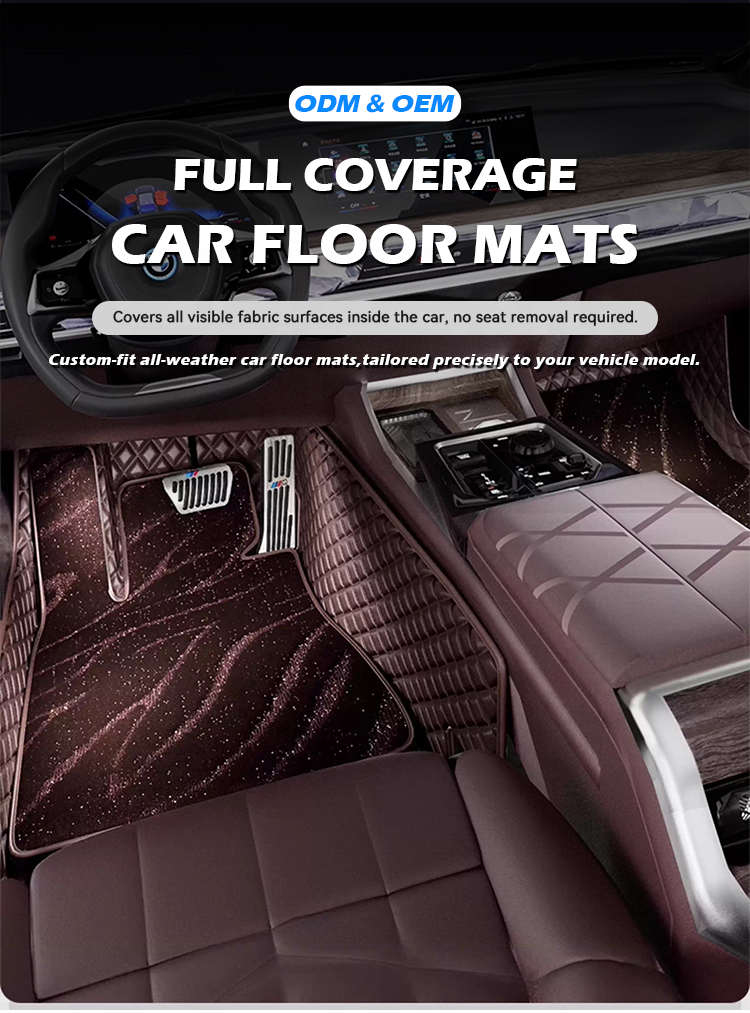 Luxury Waterproof Car Floor Mats 7D Leather Full Surround Protection Non-Slip Carpet Set