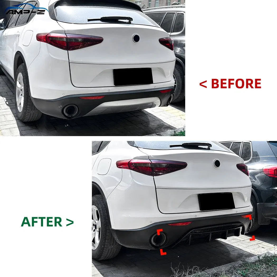 Stelvio Rear Car Bumper Diffuser Splitter for Alfa Romeo Stelvio 2017+ Car Body Kit Car Accessories