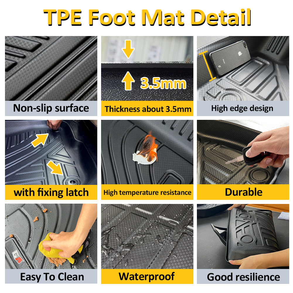 Best Price 3D Floor Mats for 7 Seats Volvo XC90 2015-2025 TPE Anti-slip Car Foot Mat Car Accessories