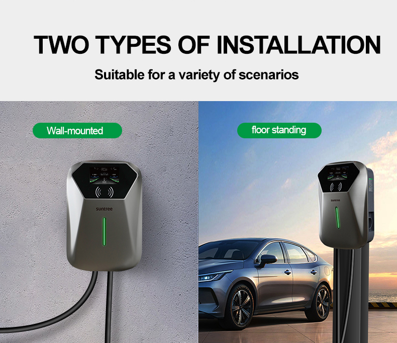 AC EV Charging Post 22KW, DC Fast Charger Complete Station with Screen, OCPP Ready.