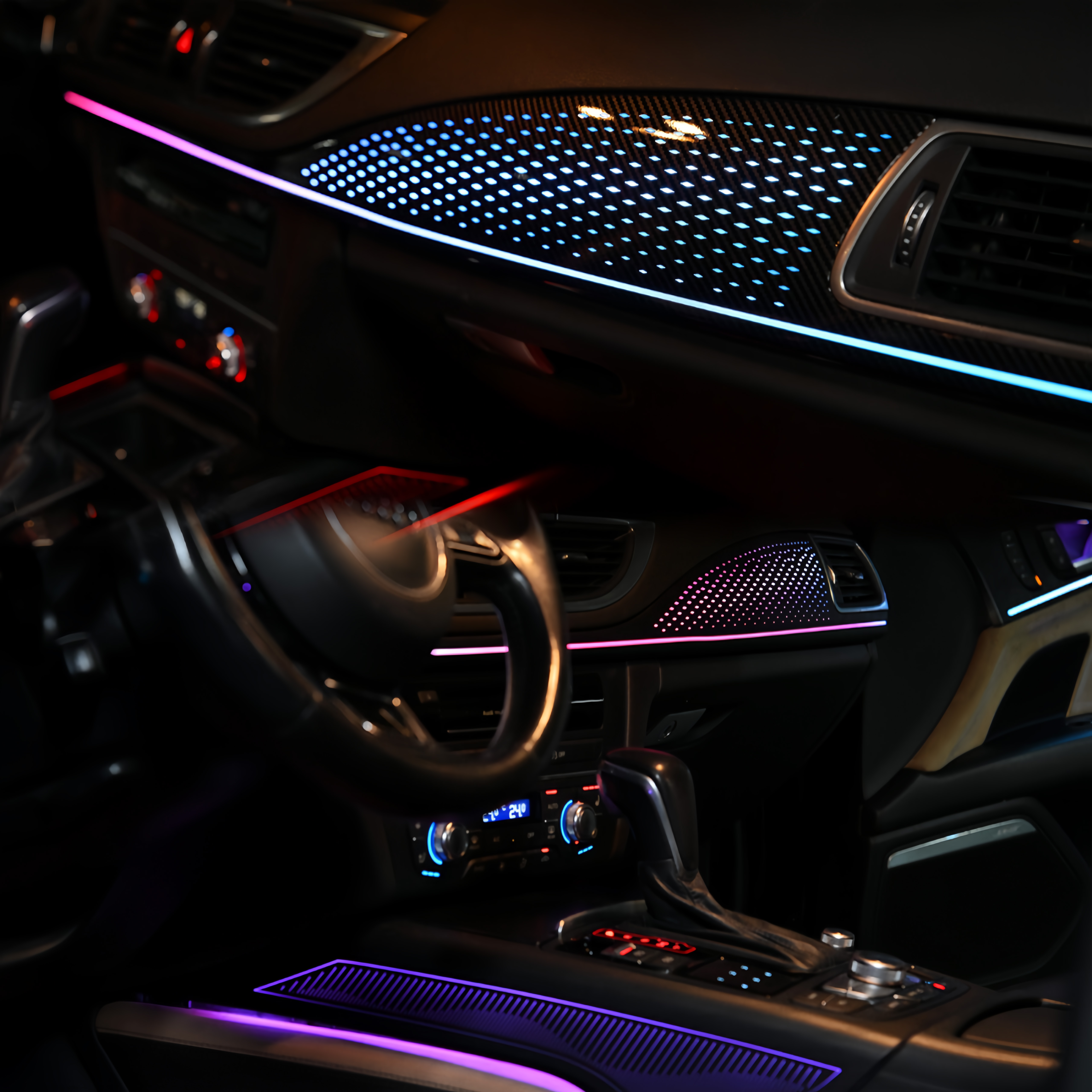 SJC Upgrade Car LED Ambient Lighting for Audi A7 C7 2011-2018 Models Symphony-themed 64-color Ambient Light Trim Accessories