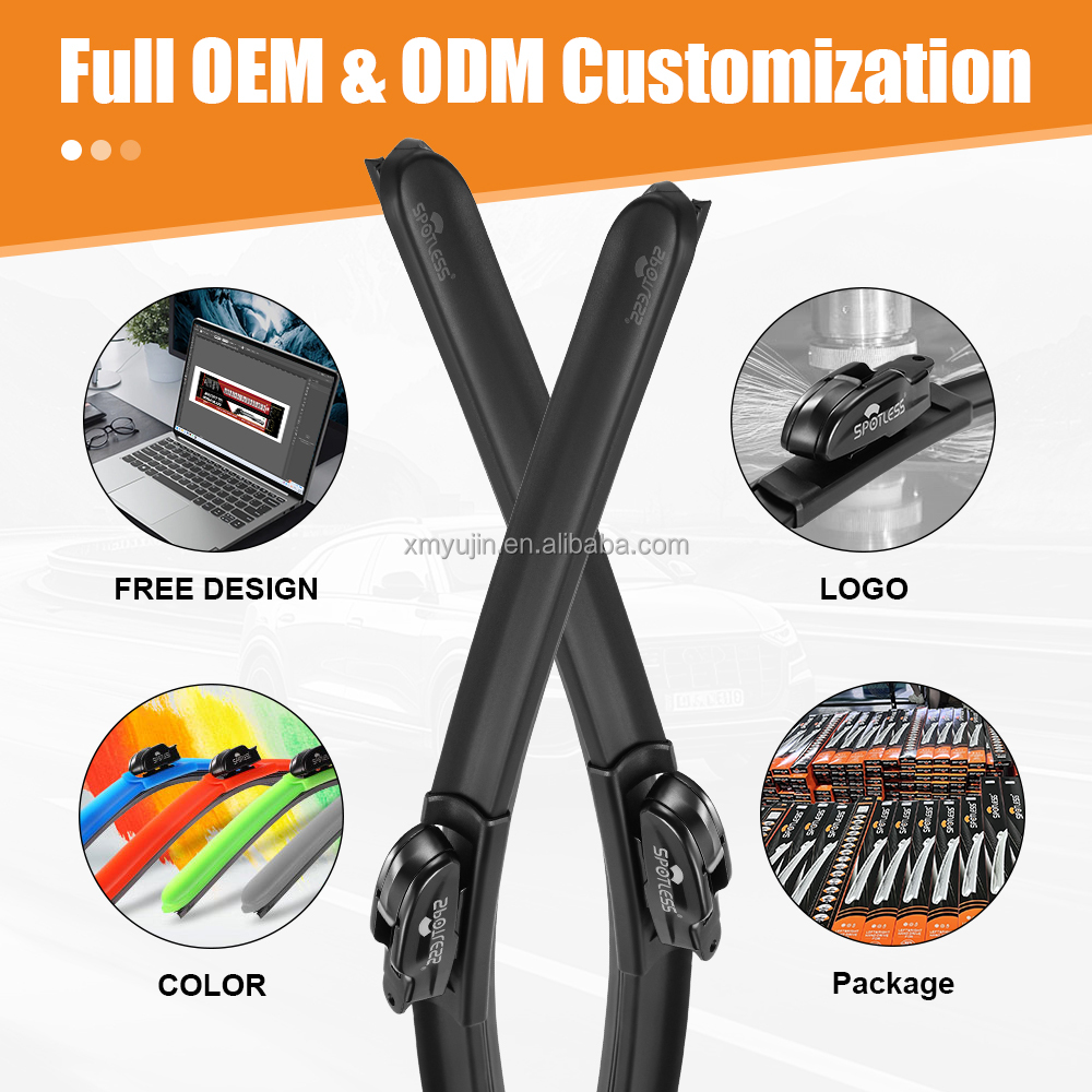 OEM Manufacturer Windshield Wiper Car Accessories Natural Rubber Soft Flat Wiper Blades
