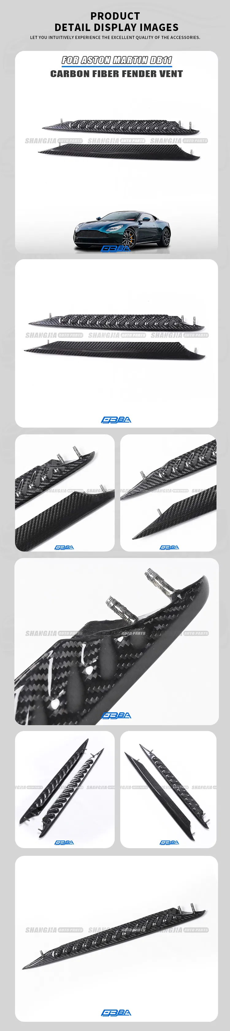 Auto accessories car leaf panel air vent for Aston Martin DB11 carbon fiber material OE HY53-280B63-AA
