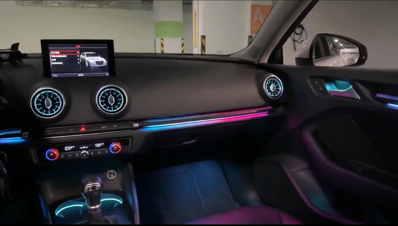 64 Colors Dynamic Ambient Light for Audi A3 S3 8V 2013-2020 Car Interior Lighting Upgrade Accessories Air Vent Light