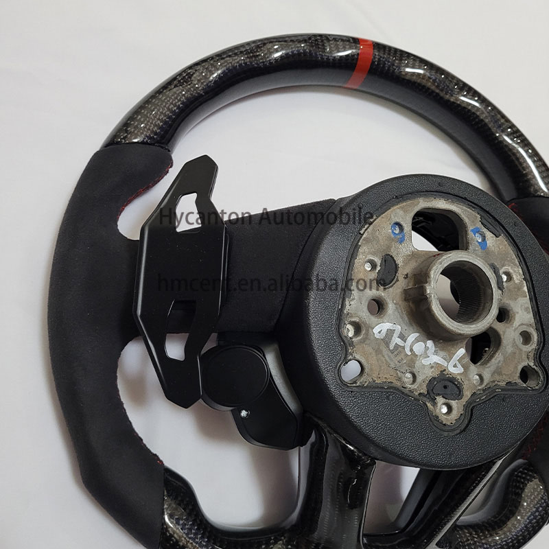 Car Interior Accessories Carbon Fiber with Start Button Steering Wheel Fit for Audi R8 Car Steering Wheel