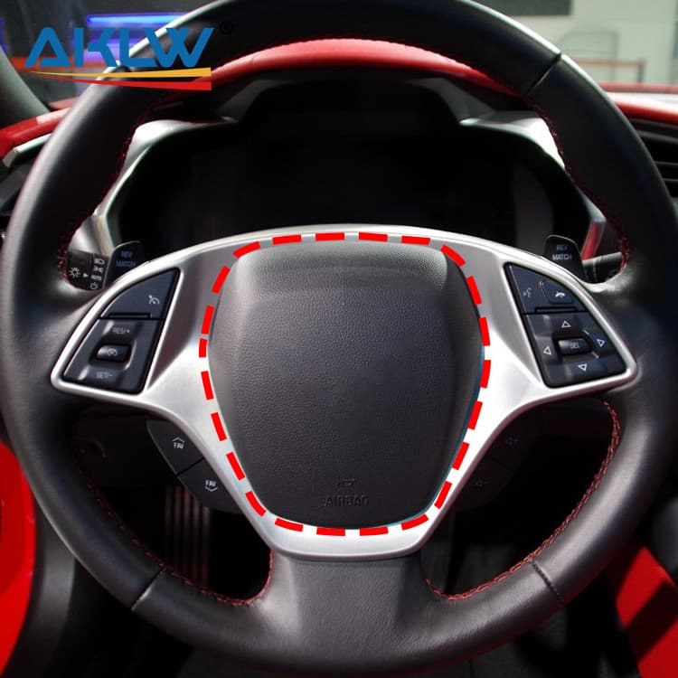 on Sale Carbon Fiber Car Interior Accessories, Carbon Fiber Interior Trim Steering Wheel Emblem Protective Shell for 2014-2019 C7