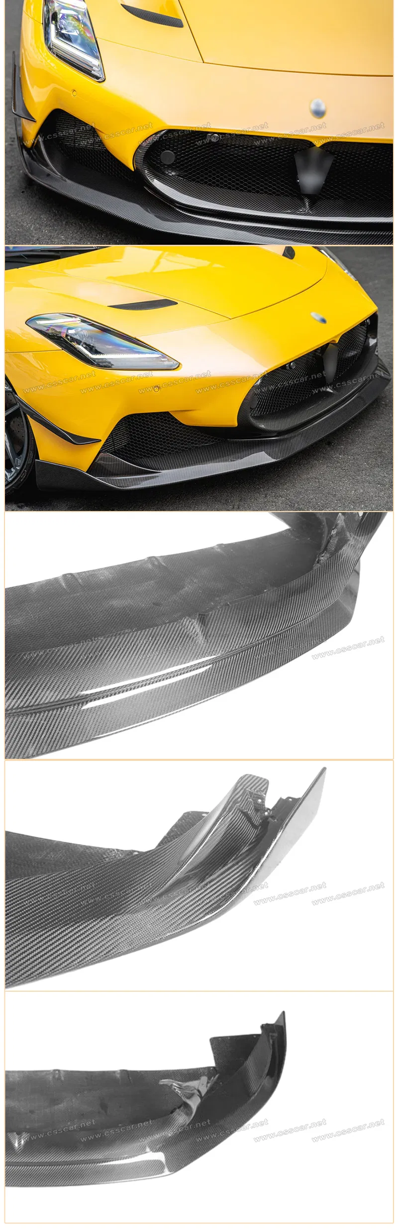 Od Style Dry Carbon Front Lip for Maserati Mc20 2020+ Front Bumper Lip Spoiler Splitter