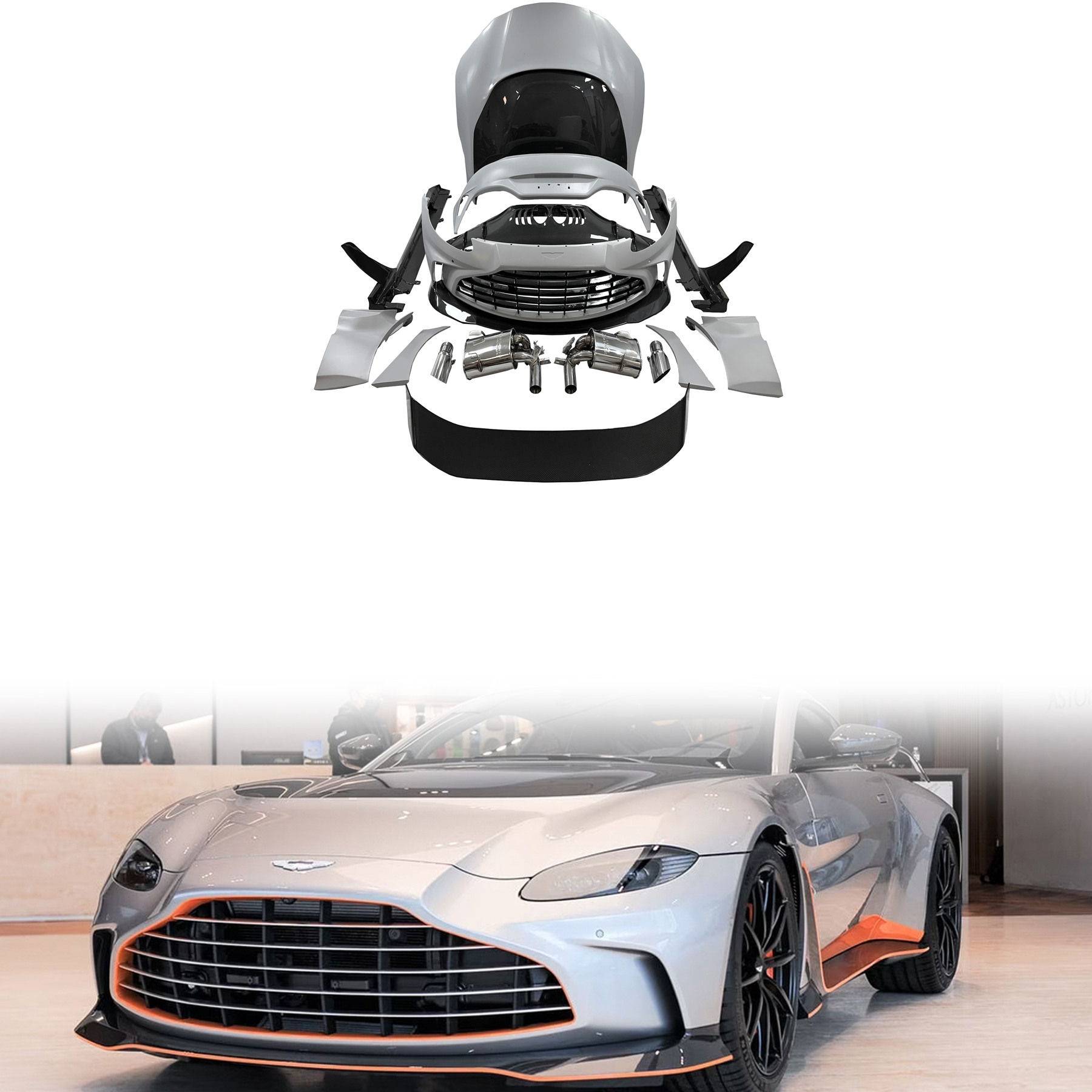 Aston Martin Vantage Upgrades V12 Style Auto Parts Dry Carbon Fiber Body Kit Automotive Accessories for Aston Martin Vantage
