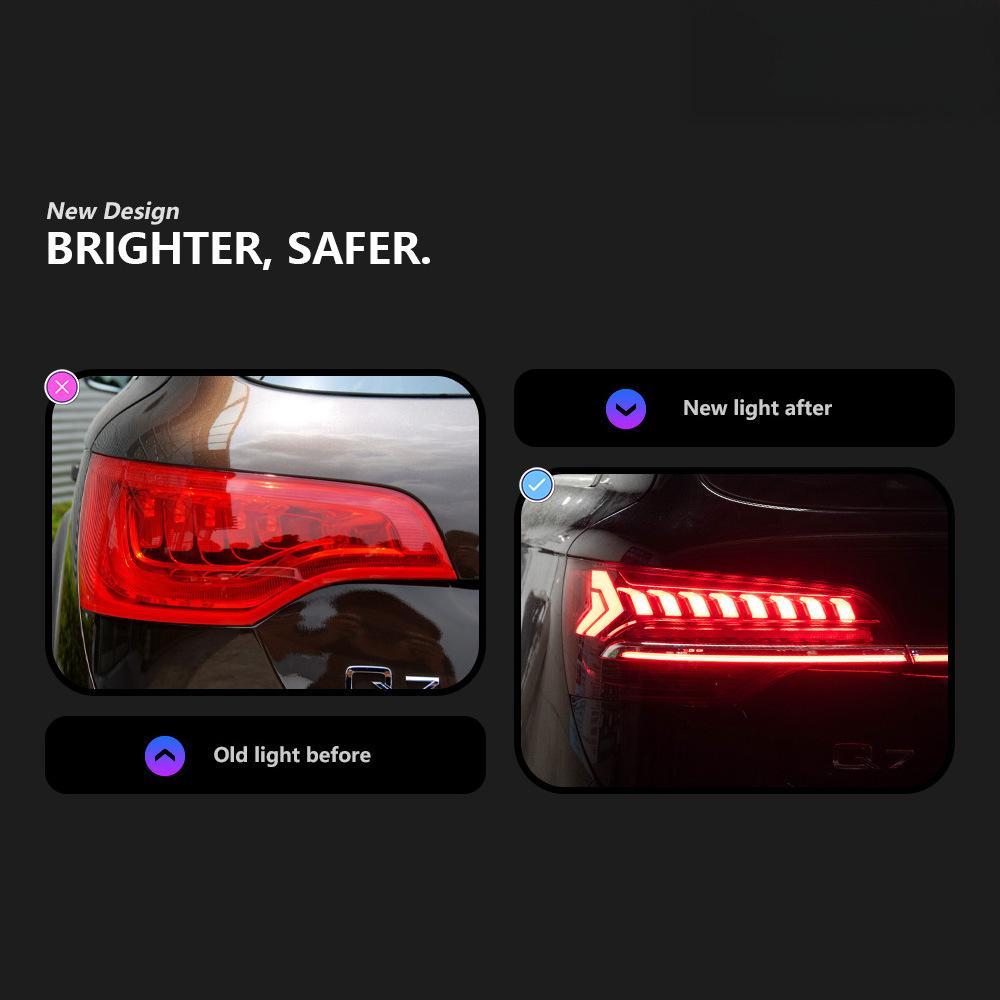 Car Lights for Audi Q7 LED Tail Light 2006-2015 Dynamic Signal Animation Rear Trunk Stop Brake 12V Automotive Accessories