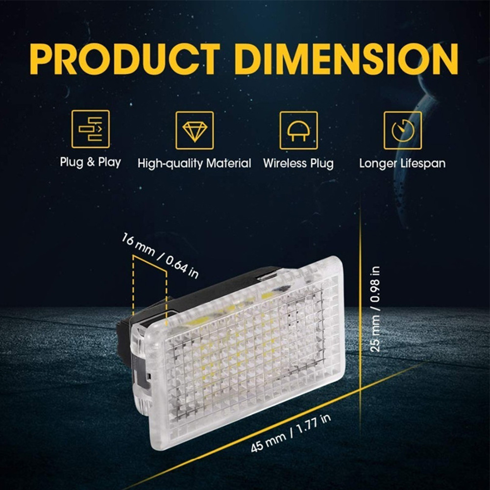 For Tesla Model 3 Y S X Ultra-bright Interior LED Lighting Bulbs Kit Accessories Fit Trunk Frunk,Door Puddle,Foot-Well Lights