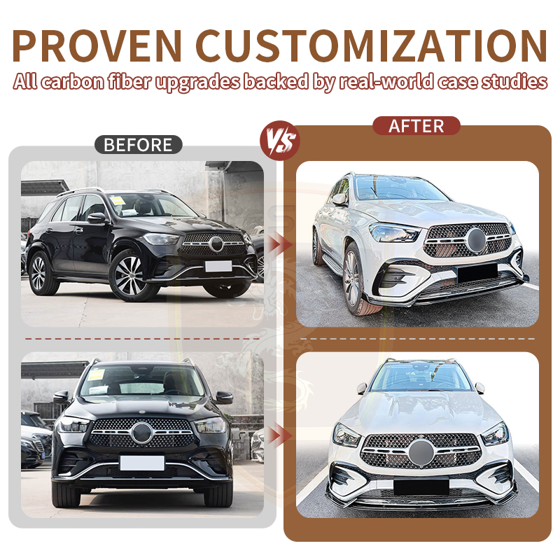 Brilliant Quality Dry Carbon Fiber Css Style Upgrade Front Lip Car Auto Accessories for Mercedes Bens Gle 2024