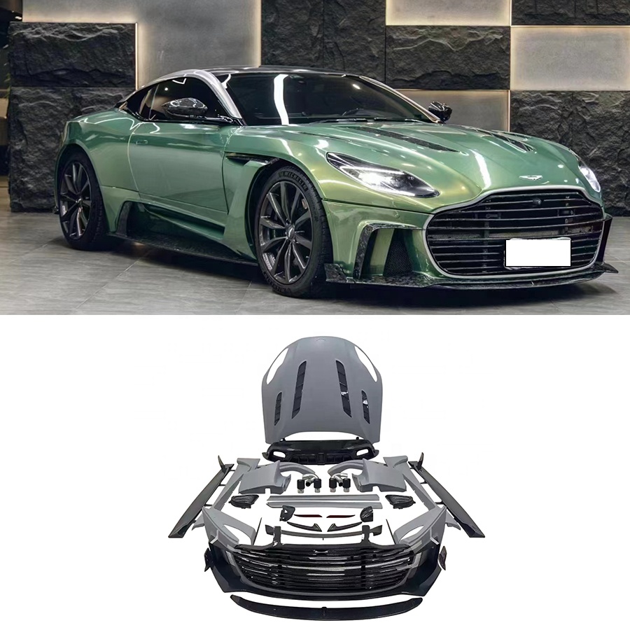 New Half Carbon Fiber M Style Body Kits Aston Martin DB11 Front Bumper Lip Grille Rear Diffuser Side Skirts Car Hood Screw-On