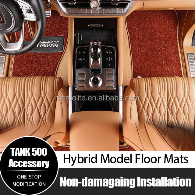 Upgrade Interior Accessories Luxury Leather Carpet Floor Pad Double Layer Foot Cushion Mat for GWM Tank 500