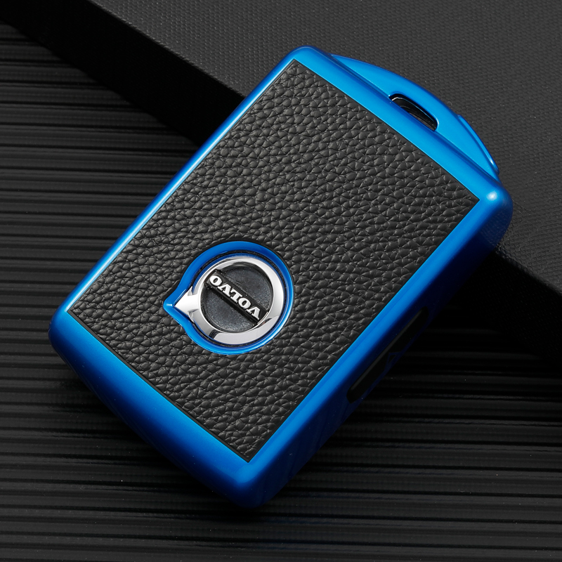Leather Texture Soft TPU Car Key Case Cover Shell for Volvo XC40 V60 V90 XC60 XC90 S60 Key Rings Keychain Bag Accessories