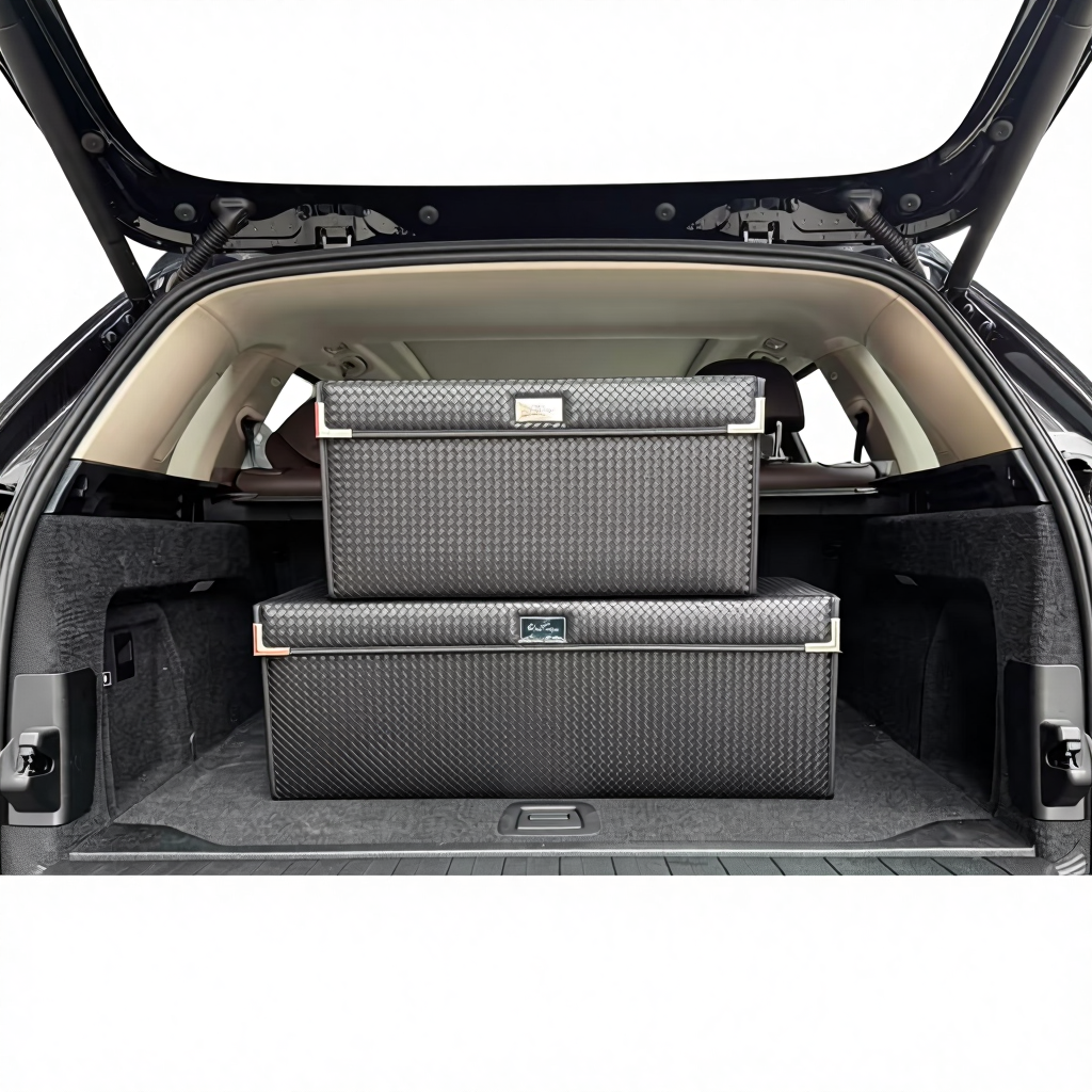 Premium Folding Car Trunk Storage Box Set - 2-Piece Organizer for SUV Sedan Auto Interior