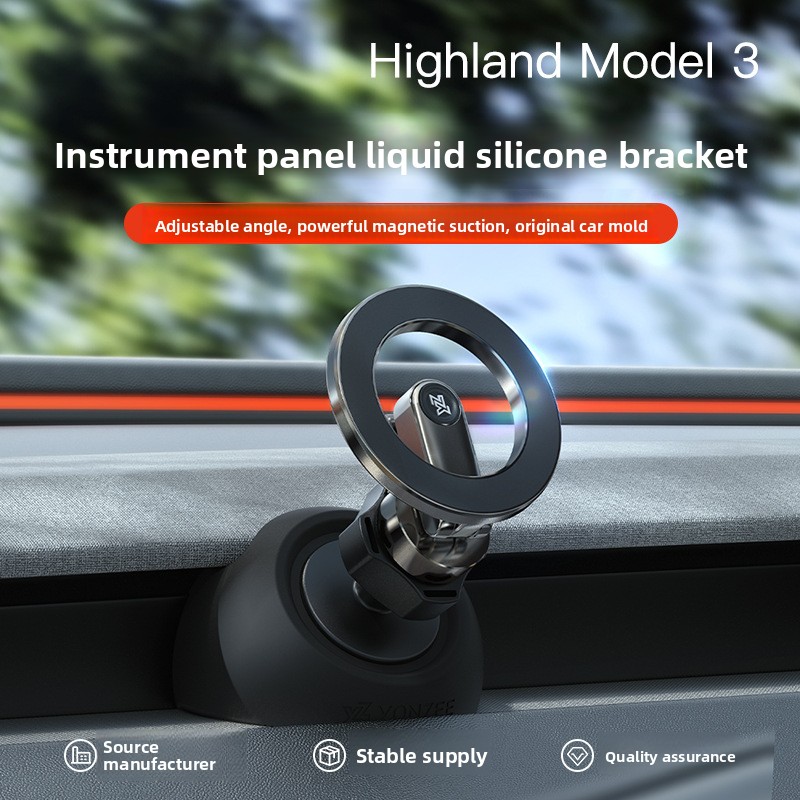2025 Upgraded Tesla Model 3/Y Phone Holder Hidden Design Anti-Shake Navigation Bracket Silent Car Accessories for Model 3/Y