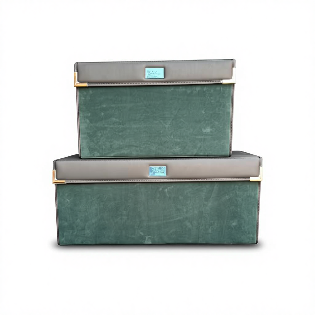 Premium Folding Car Trunk Storage Box Set - 2-Piece Organizer for SUV Sedan Auto Interior