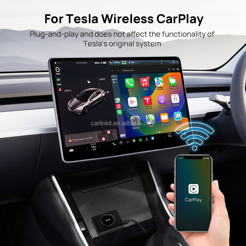 Carlinkit Wireless CarPlay Dongle Tesla Accessories Car Smart Box for Tesla Model 3 X Y S