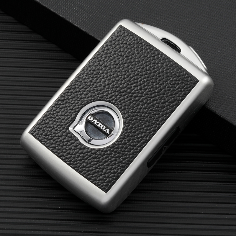 Leather Texture Soft TPU Car Key Case Cover Shell for Volvo XC40 V60 V90 XC60 XC90 S60 Key Rings Keychain Bag Accessories