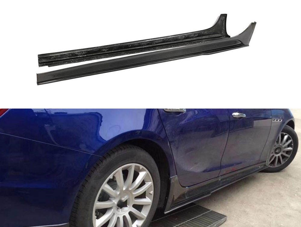 Carbon Fiber Ghibli Car Side Skirts for Maserati 4D Sedan 15-16 Bumper