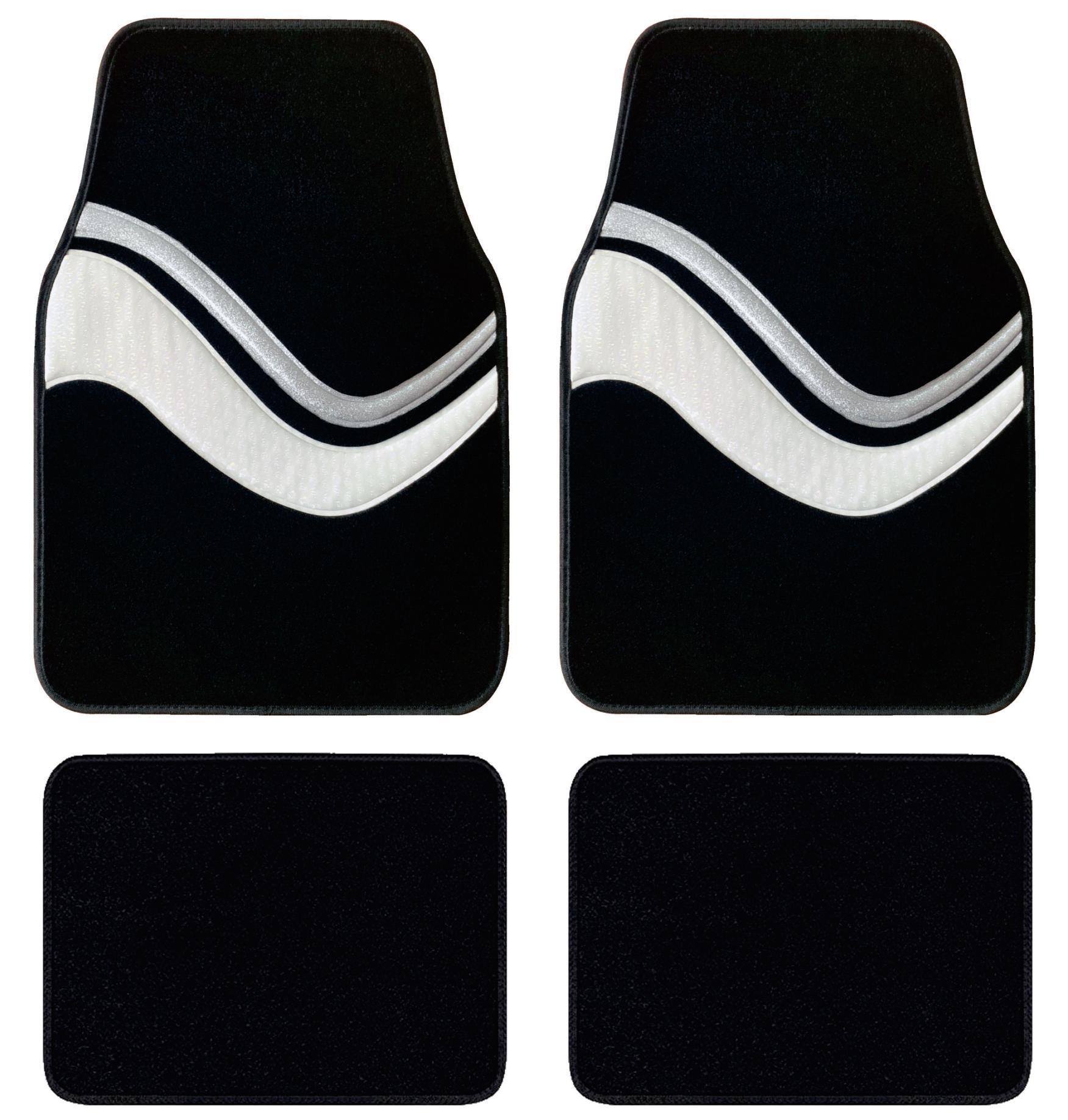 Purple Rainbow Star Laser Snowflake 4pcs 2mm Thick Anti-Slip Nylon Car Mats with Heel Pad Universal SUV/Van