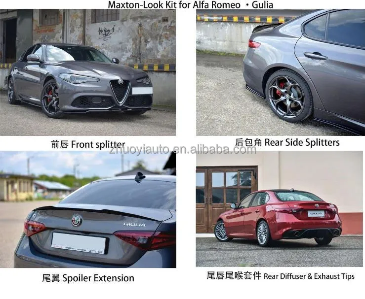 Carbon Fiber Rear Spoiler Lips for Alfa Romeo Stelvio Body Kit