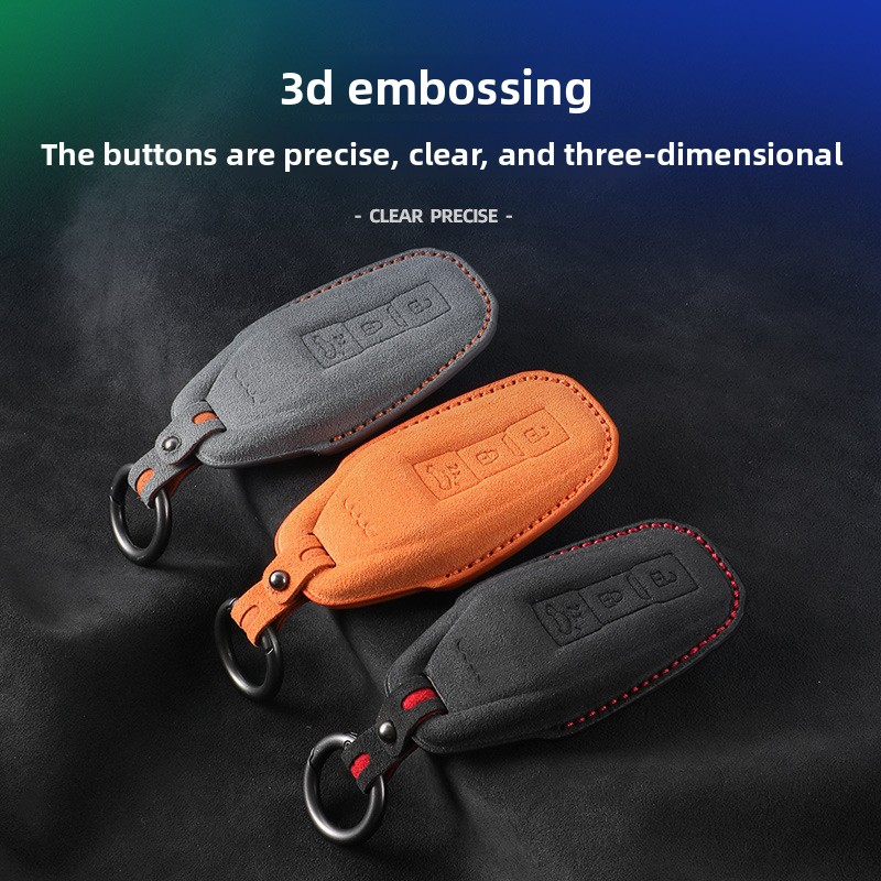 Suede Key Case Car Key Cover for Audi A5L Q6L E-tron A6L Sportback Accessories