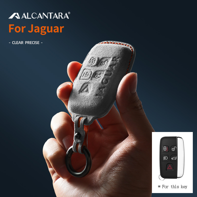 For Jaguar XEL XFL XJL E-PACE F-PACE 3D Suede Car Key Cover Bag Accessories