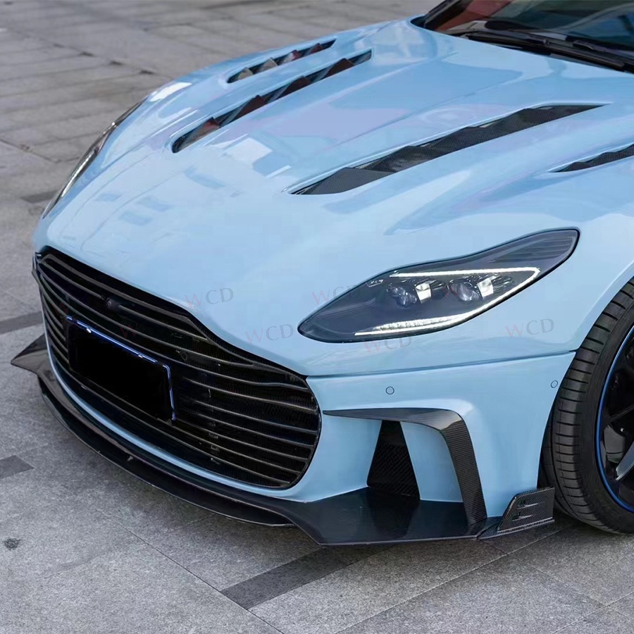 New Half Carbon Fiber M Style Body Kits Aston Martin DB11 Front Bumper Lip Grille Rear Diffuser Side Skirts Car Hood Screw-On