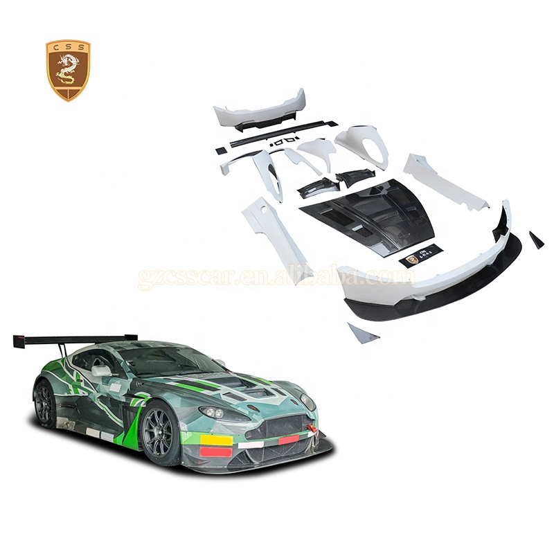 Fiberglass Material Car Front Bumper Lip Rear Bumper Spoiler Gt3 Style Wide Body Kit for Aston Martin Vantage V8 V12