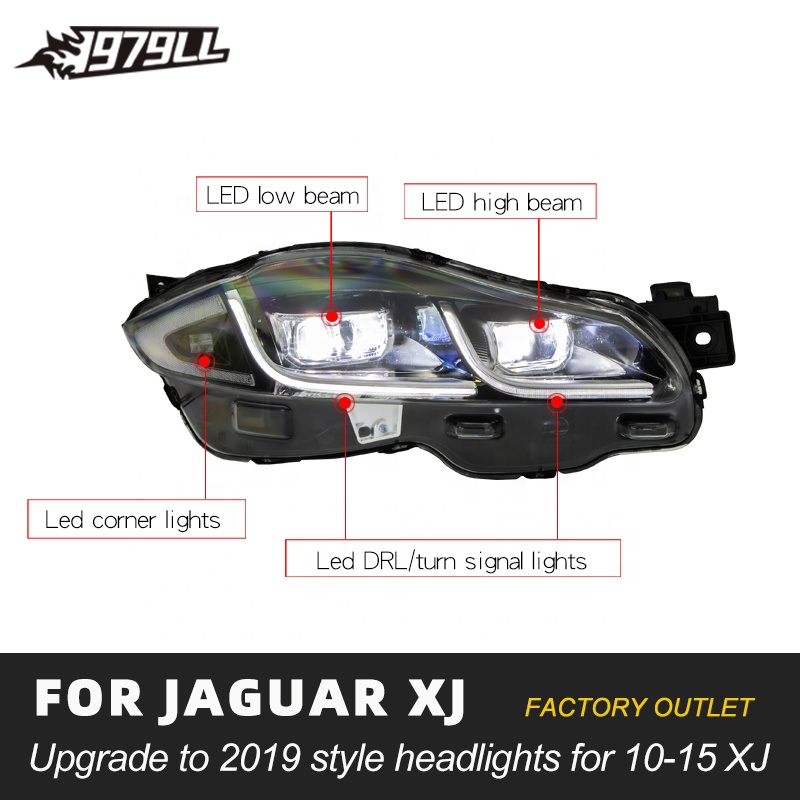 [1979ll] 2010 2014 2015 XJL Lamp Accessories Upgrade to 2019 Style LED Headlights for jaguar Xj X351