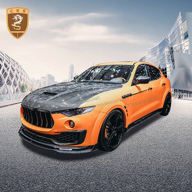 Body Part Mansory Style Carbon Fiber Front Lip for Maserati Levante Car Accessories
