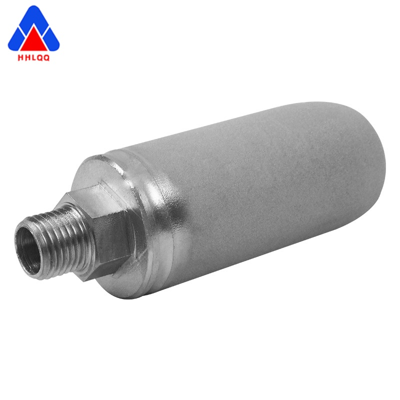 Huahang High Efficiency Titanium powder sintered filter element External thread interface titanium powder sintered filter cylinder for oil gas filtration