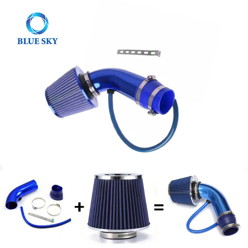 Universal High Performance 76mm Air Filter Air Intake System Car Cold Air Intake Set Modified Aluminum Tube Kit Filter