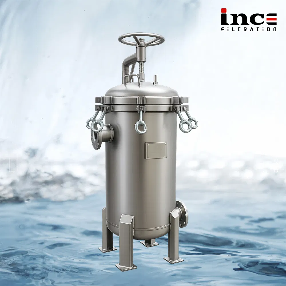 304/316 Stainless Steel, Multi-Bag Filter Housing, Customizable Inlet and Outlet Ports Available.