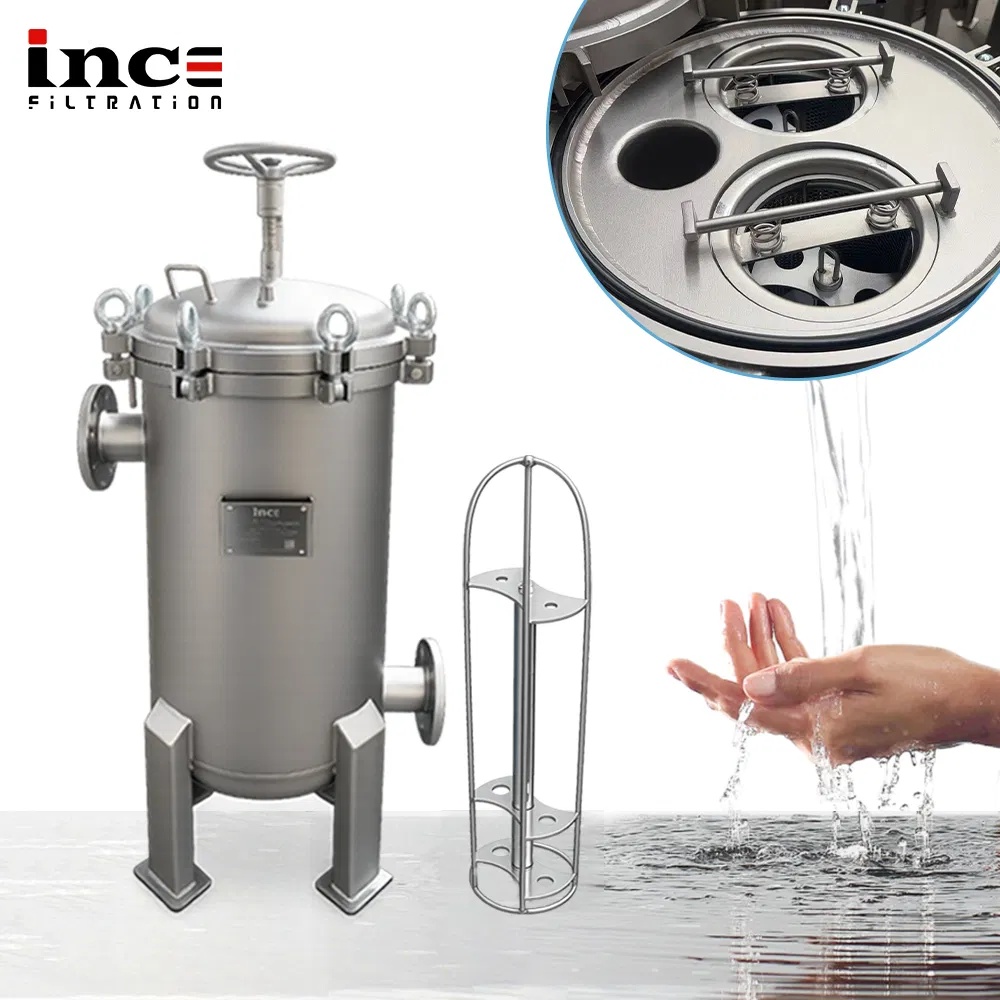 304/316 Stainless Steel, Multi-Bag Filter Housing, Customizable Inlet and Outlet Ports Available.
