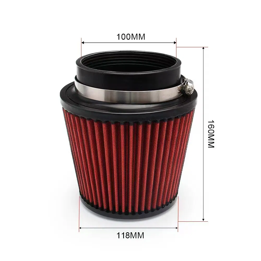 Car Short Long High Flow Racing Performance Tapered Sport Airfilter Universal 102mm 76mm 3inch Cone Intake Air Filter