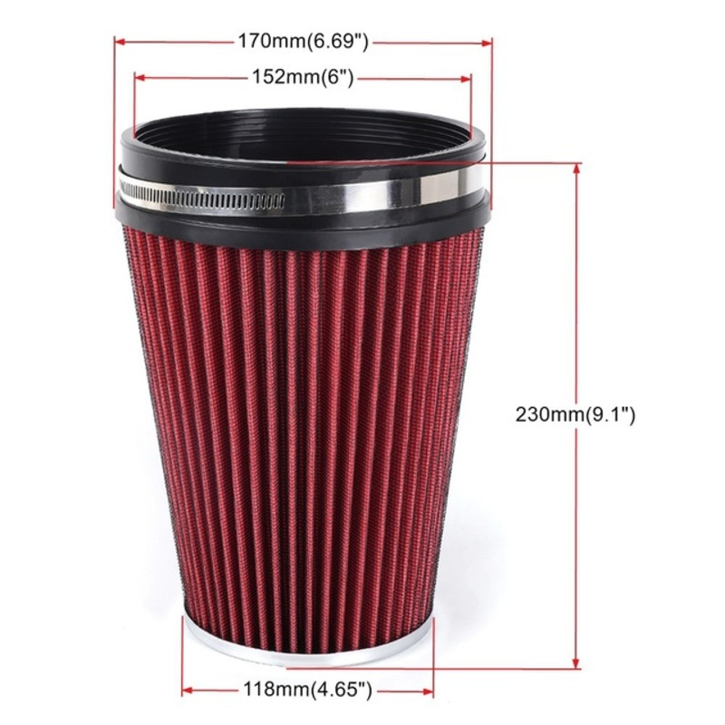 Cold Air Intake Clamp-on Sports Universal 76mm Air Filter High Performance Washable Car Professional Spare Parts