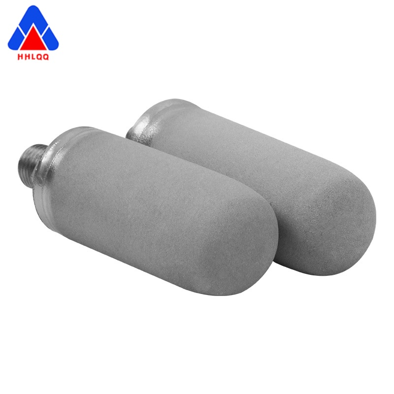 Huahang High Efficiency Titanium powder sintered filter element External thread interface titanium powder sintered filter cylinder for oil gas filtration