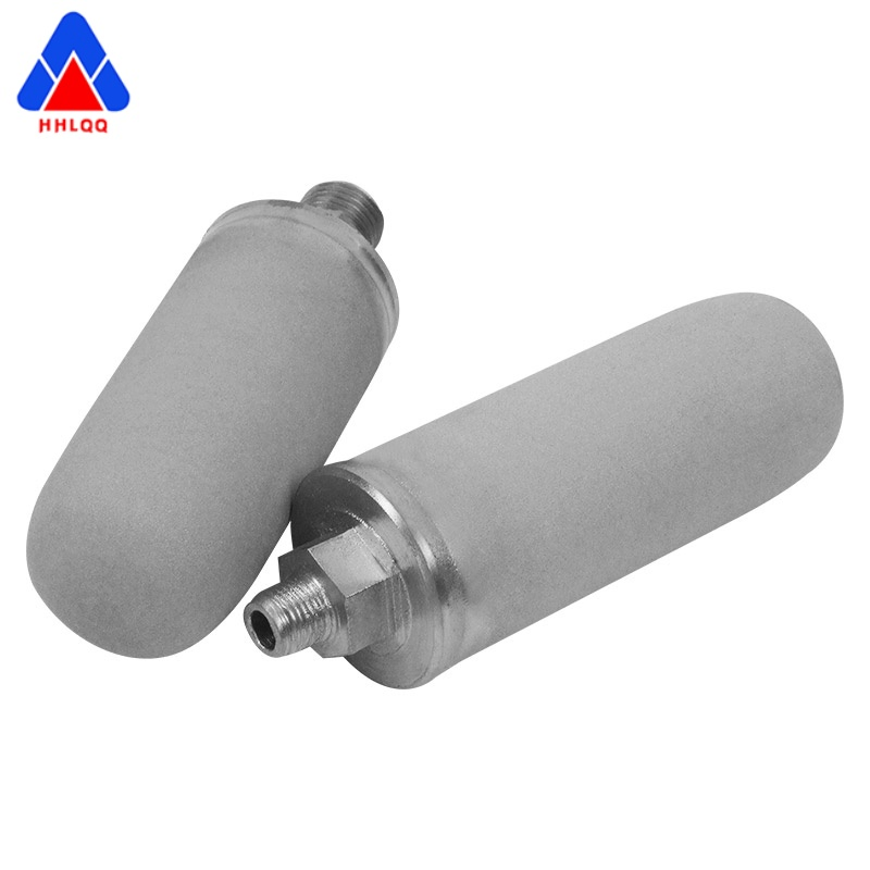 Huahang High Efficiency Titanium powder sintered filter element External thread interface titanium powder sintered filter cylinder for oil gas filtration