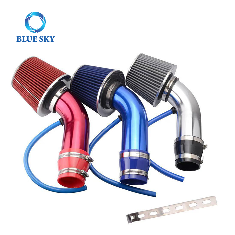 Universal High Performance 76mm Air Filter Air Intake System Car Cold Air Intake Set Modified Aluminum Tube Kit Filter
