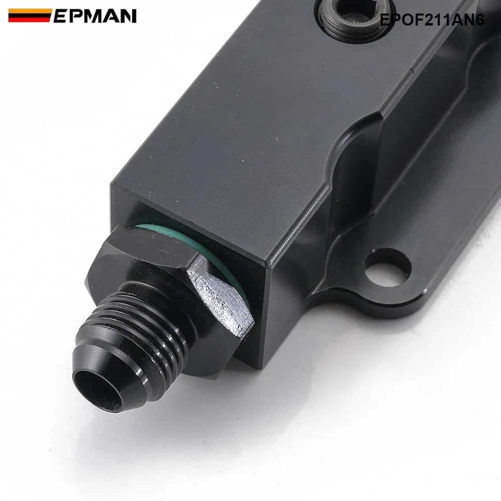 Epman Performance Universal Inline An6 Fuel Filter Billet Aluminium Black 1/8 NPT Port Epof211an6