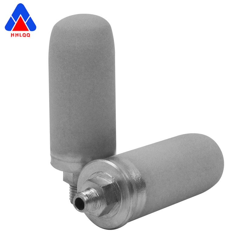 Huahang High Efficiency Titanium powder sintered filter element External thread interface titanium powder sintered filter cylinder for oil gas filtration